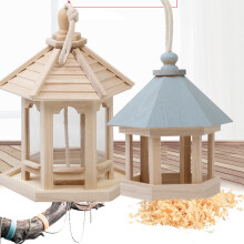 Mangiatore per uccelli appeso in wood Hotel per uccelli selvatici Decorazioni da giardino all'aperto Scatola nido