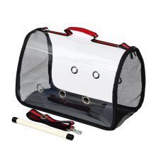 Reisehaustier Tasche Transparente Haustier Papagei Rucksack Träger Vogelkäfig Holzständer Haus
