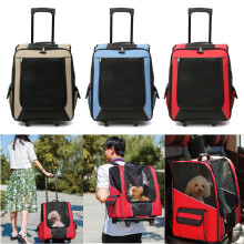 Katze Hund Rollender Rucksack Haustierträger Reise Fluggesellschaft Rad Gepäcktasche Tasche