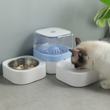 1.8L Ciotole per Animali Cibo Distributore Automatico Fontana Acqua Bere per Gatto Cane Contenitore per Alimentazione Animali Forniture per Anima