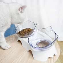 15 Graden Verhoogde Huisdierkommen Katten Voedsel Water Dispenser Plastic Hellende Verhoogde Kom voor Huisdierenverzorging
