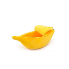 Kleines Haustierbett in Bananenform flauschig warm weich plüschig atmungsaktiv Bananen-Katzenbett Haustierbetten für kleine Hunde