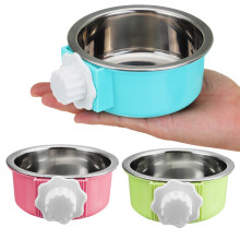 5 cm Edelstahl Hängeschüssel für Haustier Hund Katze Transportbox Käfig Outdoor Futterschüssel Wasserbehälter