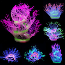 Decorazione per acquario pianta acquatica ornamento di corallo anemone marino luminoso nuovo
