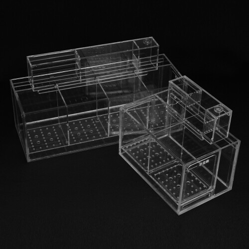 Acrylic Transparent Betta Fish Tank Mini Desktop Aquarium Filter Breeding Box A 2