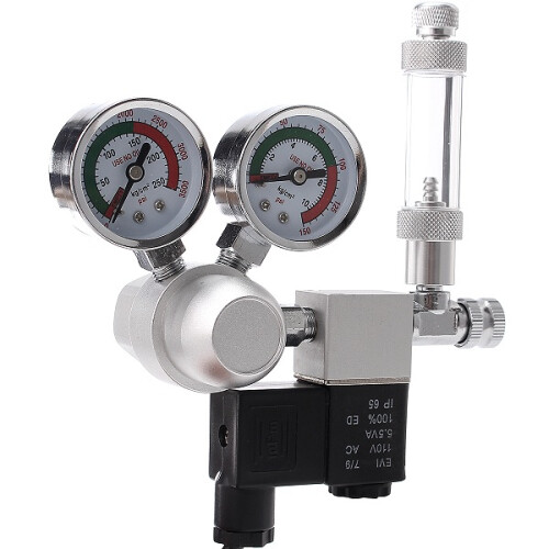 Koolstofdioxide Meter CO2 Systeem Dubbele Drukregelaar Bubbelteller Solenoïde