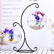 Heldere glazen hangende bal mini vis tank aquarium thuis kantoor bureau stand decoraties