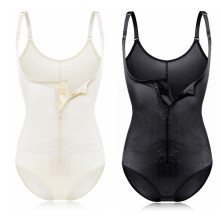 Frauen Ganzkörperformer mit Frontreißverschluss Bauch - Bodysuit schlanker Taillentrainer Unterbrust - Shapewear