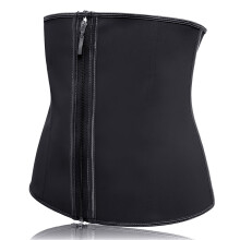 Damen Unterbrust Latex Slimming Reißverschluss Korsett Sport Girdle Taillentrainer Cincher Slimming Body Shaper