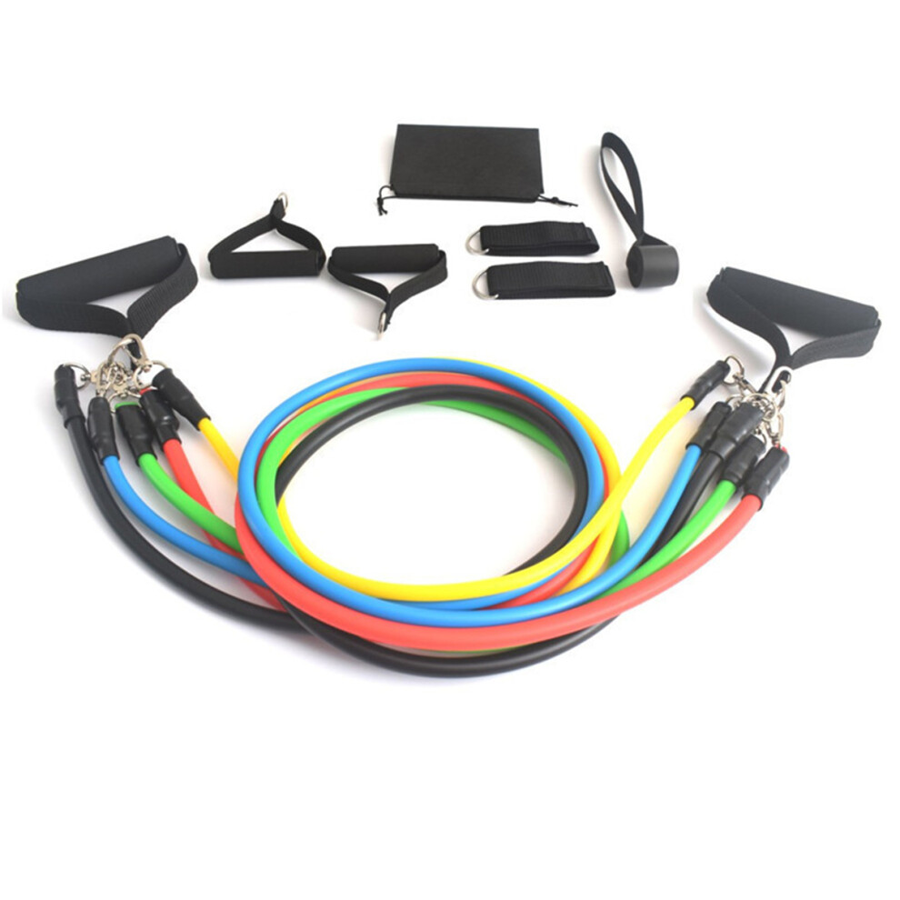 11PCS Resistance Bands Set Exercise Bands Legs Ankle Straps for Resistance Training Physical Therapy Home Workouts Healthy Bady Shaping Bands