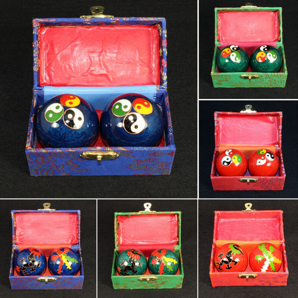 Red/Green 47Mm Zen Meditation Balls Chinese Baoding Ball Health Stress Exercise Relief