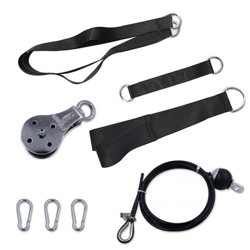 DIY Pulley Cable Pulldown Attachment System Biceps Triceps Trainer Home Fitness Exercise Tools
