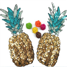 2 stuks Pailletten Ananas Borduurwerk Strijkpatch Badge Naai Craft Kleding Applicatie Decoraties