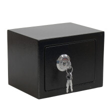 Cassa di sicurezza in steel black con chiave resistente per casa e ufficio