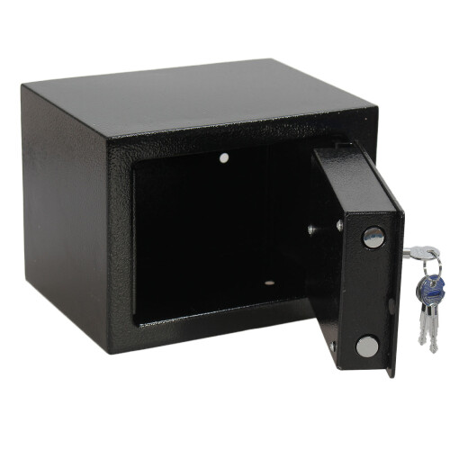 Cassa di sicurezza in steel black con chiave resistente per casa e ufficio 2