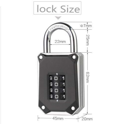 Cassa di sicurezza con lucchetto a combinazione a 4 cifre per chiavi 1