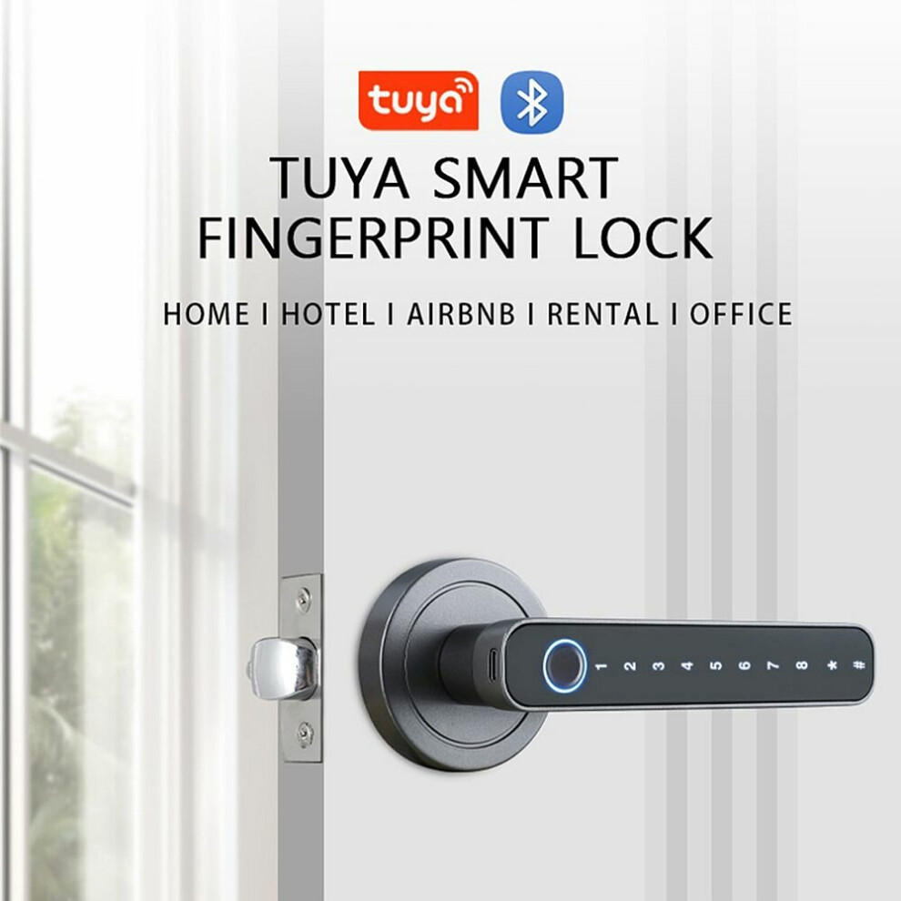 Tuya Smart Door Bluetooth Lock Intelligent Anti-Theft Door Lock Dynamic Password App Fingerprint Key Unlock Home Lock 6903111295812