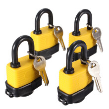 4 Pezzi di lucchetti a combinazione impermeabili per porte e cancelli da 40 mm con 8 chiavi uguali