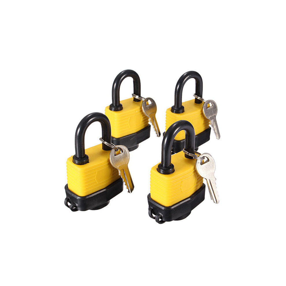 4Pcs 40Mm Keyed Alike Waterproof Gate Door Padlock With 8 Same Key 6901251445500