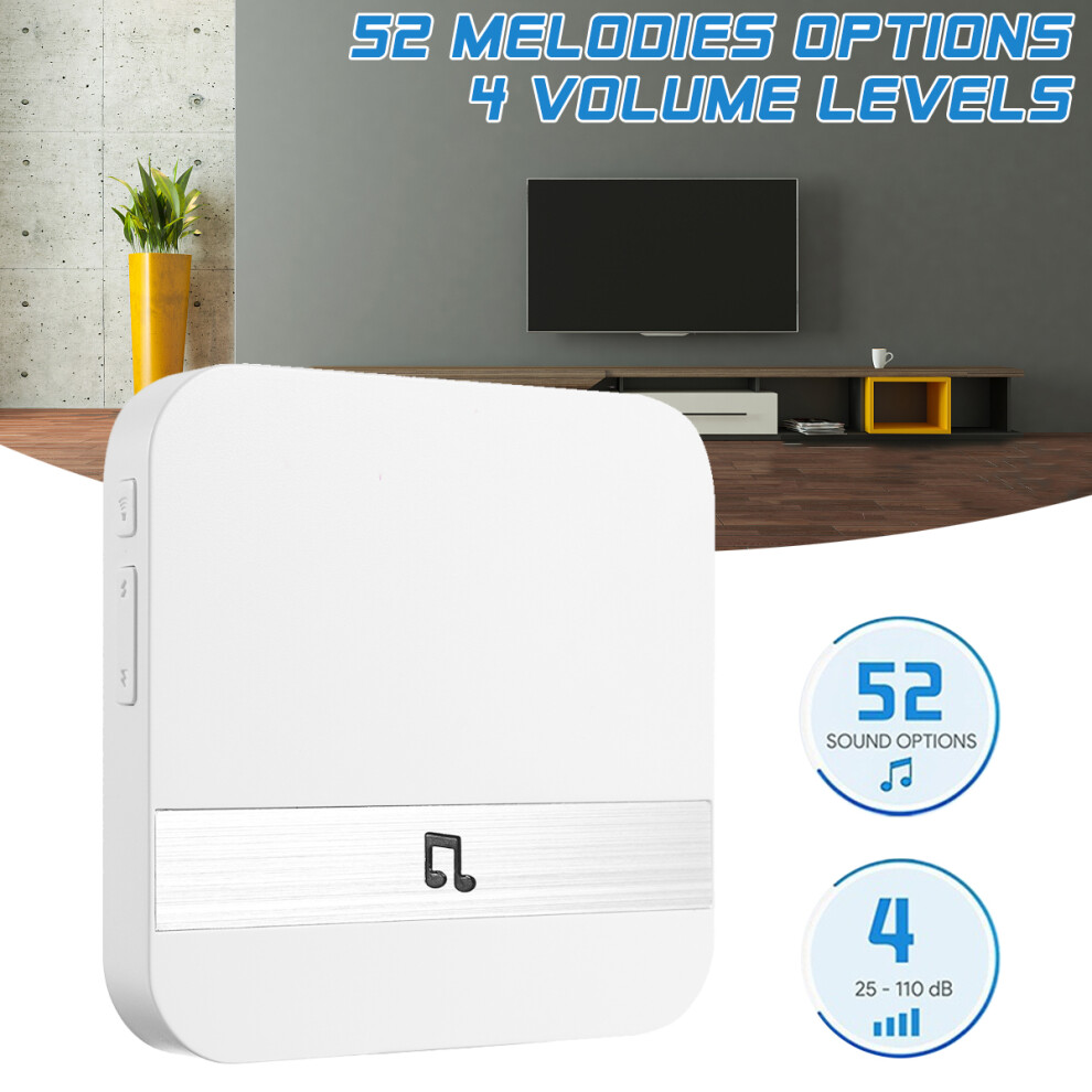 Wireless Doorbell Ip68 Waterpoof Door Bell Chime Operating At 984 Feet With 52 Melodies 4 Volume Levels 830698315908