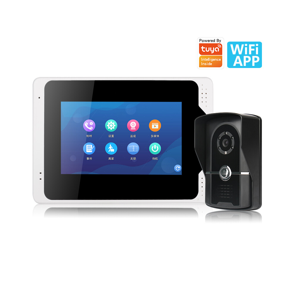 Ennio 701Fg11 Tuya App Remote Unlock Visual Intercom 7 Inch 1080P Monitor Wifi Video Doorbell Door Lock Intercom System Doorbell 6901249539242