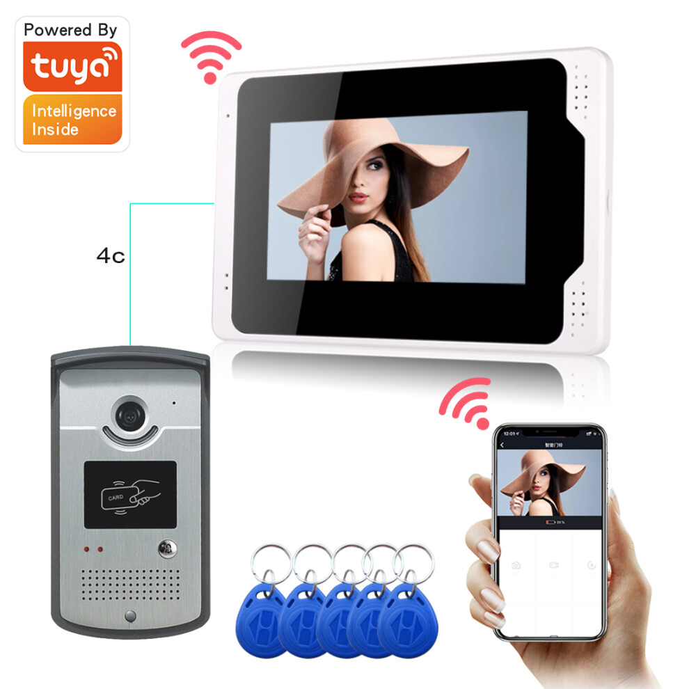 Ennio 701Meid11 Tuya App Remote Unlock Visual Intercom 7 Inch 1080P Monitor Wifi Video Doorbell Door Lock Intercom System Doorbell 6901249544987