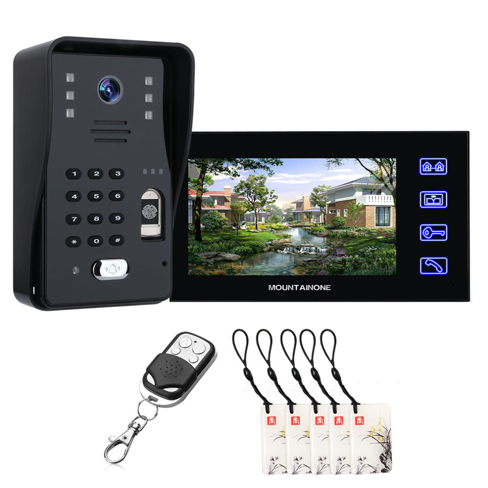 Ennio Sy816mjl11 7Inch Fingerprint Rfid Password Video Door Phone Intercom Doorbell With Night Vision Security Cctv Camera Home Surveillance 6901250274965