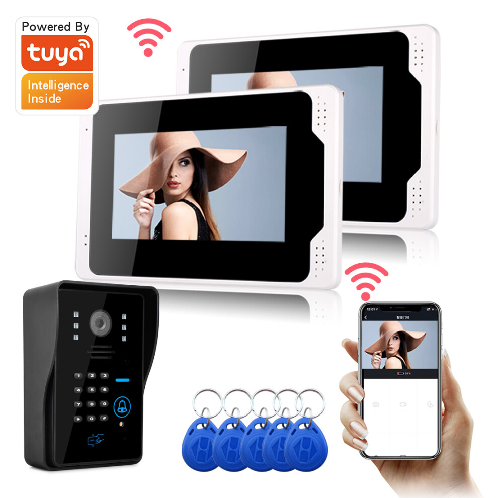 Ennio 701Mjids12 Tuya App Remote Unlock Visual Intercom 7 Inch 1080P Monitor Wifi Video Doorbell Door Lock Intercom System Doorbell 6901249544819