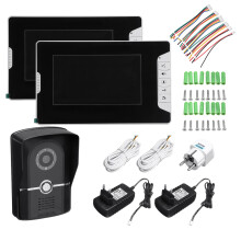 ENNIO SY813MK12 Citofono Video a Colori TFT LCD da 7 Pollici Kit Campanello Intercomunicante 1 Telecamera 2 Monitor Visione Notturna