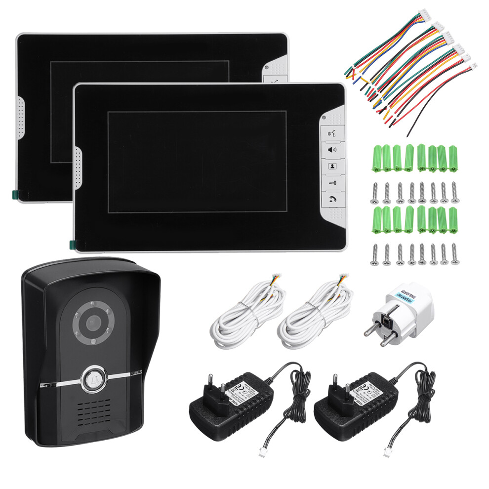 Ennio Sy813mk12 7 Inch Tft Lcd Video Door Phone Doorbell Intercom Kit 1 Camera 2 Monitor Night Vision 6901249489790