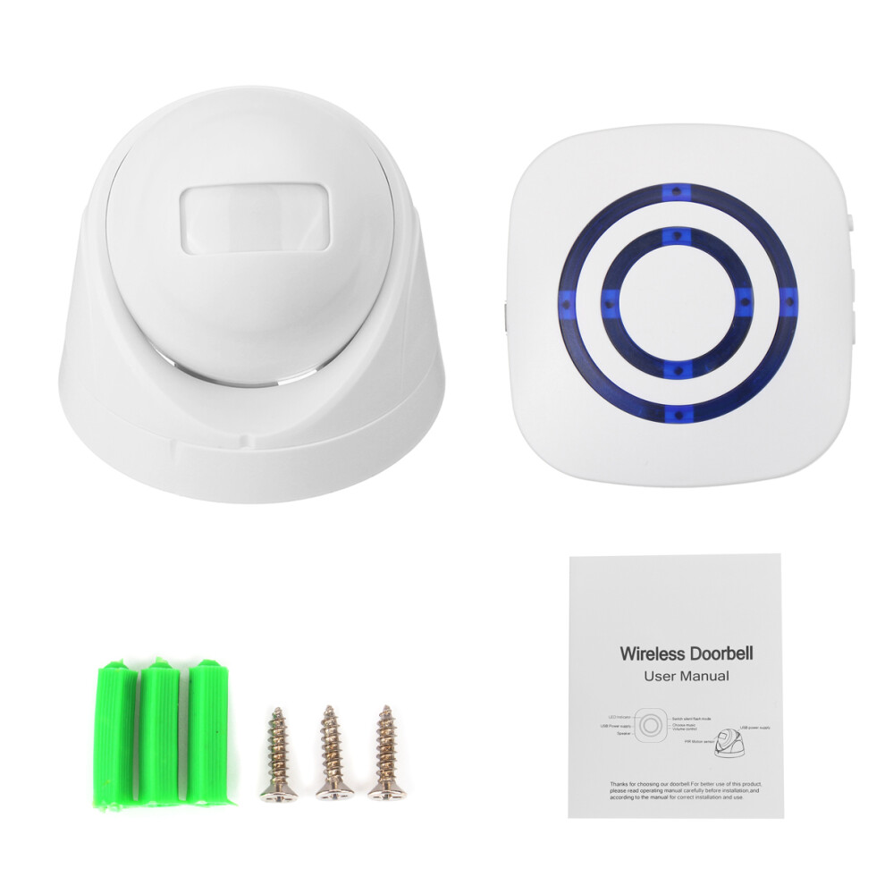 Wireless Infrared Motion Sensor Door Security Bell Alarm Chime Entrance Alert Doorbell 6906141674558