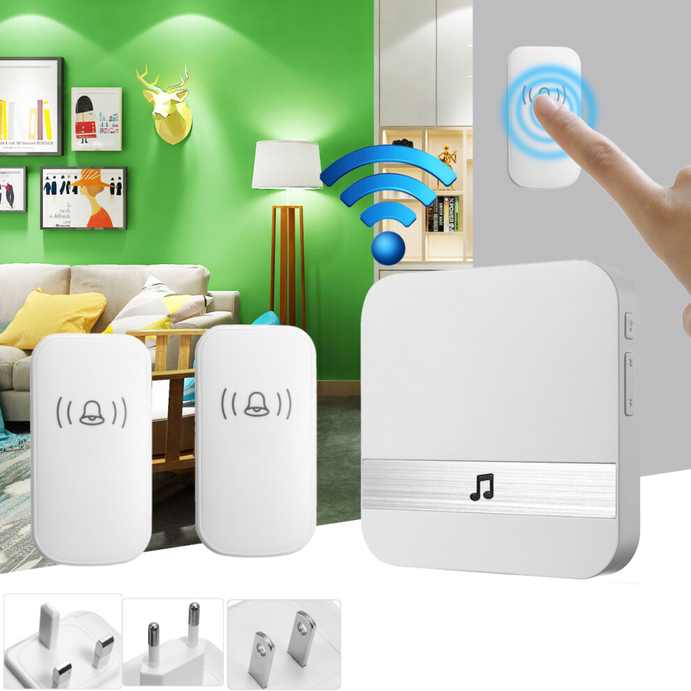 300M Waterproof Led Wireless Doorbell 52 Songs Chime Door Bell Sos Eu/Us/Uk Plug 300028191408