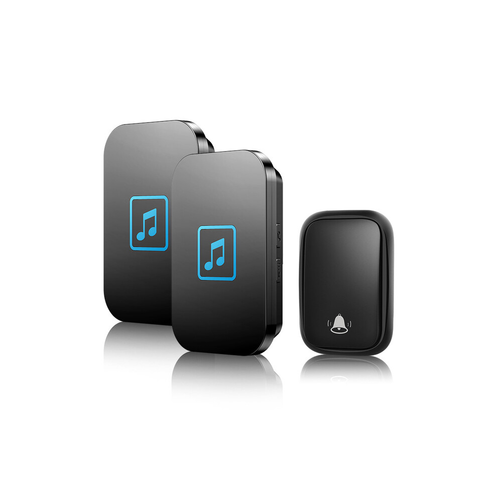 Cacazi Fa86 Self-Powered Waterproof Wireless Doorbell 1 Transmitter 2 Receiver No Battery Required Button 150M 6900061859668