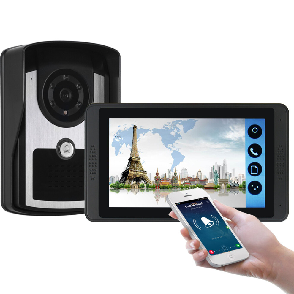 ENNIO 7 Inch Touch Wifi Wired Video Doorbell Video Camera Phone Remote Call Unlock Video Intercom