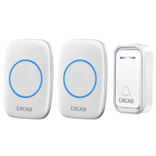 CACAZI A10F Campanello Wireless Impermeabile 300M Campanello Remoto 220V 1 Pulsante 2 Ricevitori
