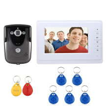 ENNIO SY819FCID11 Citofono Video da 7 Pollici con Campanello Monitor Intercom con Kit Telecamera IR e Chiave RFID