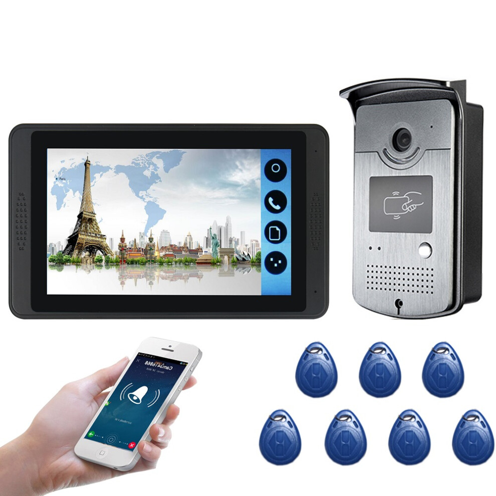 Ennio 7 Inch Wifi Wired Video Doorbell Video Camera Phone Remote Swipe Password Remote Unlock 6901250340325
