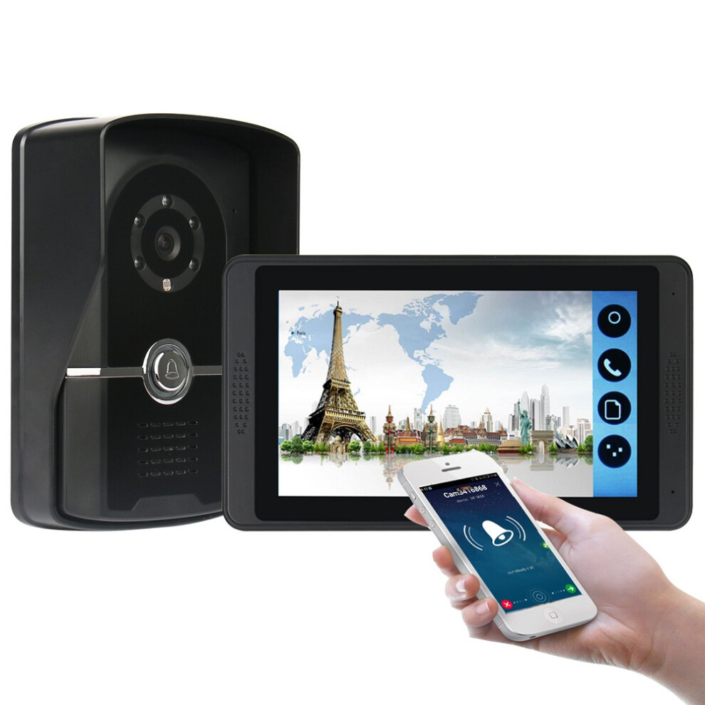 Ennio 7 Inch Capacitive Touch Wifi Wired Video Doorbell Video Camera Phone Remote Call Unlock Video Intercom 602016103111