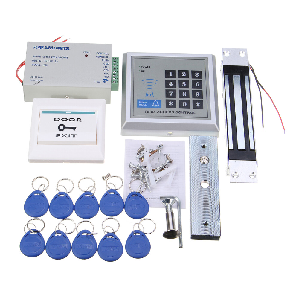 125Khz Rfid Id Card Password Access Control System Kit Electric Magnetic Lock 611968085048