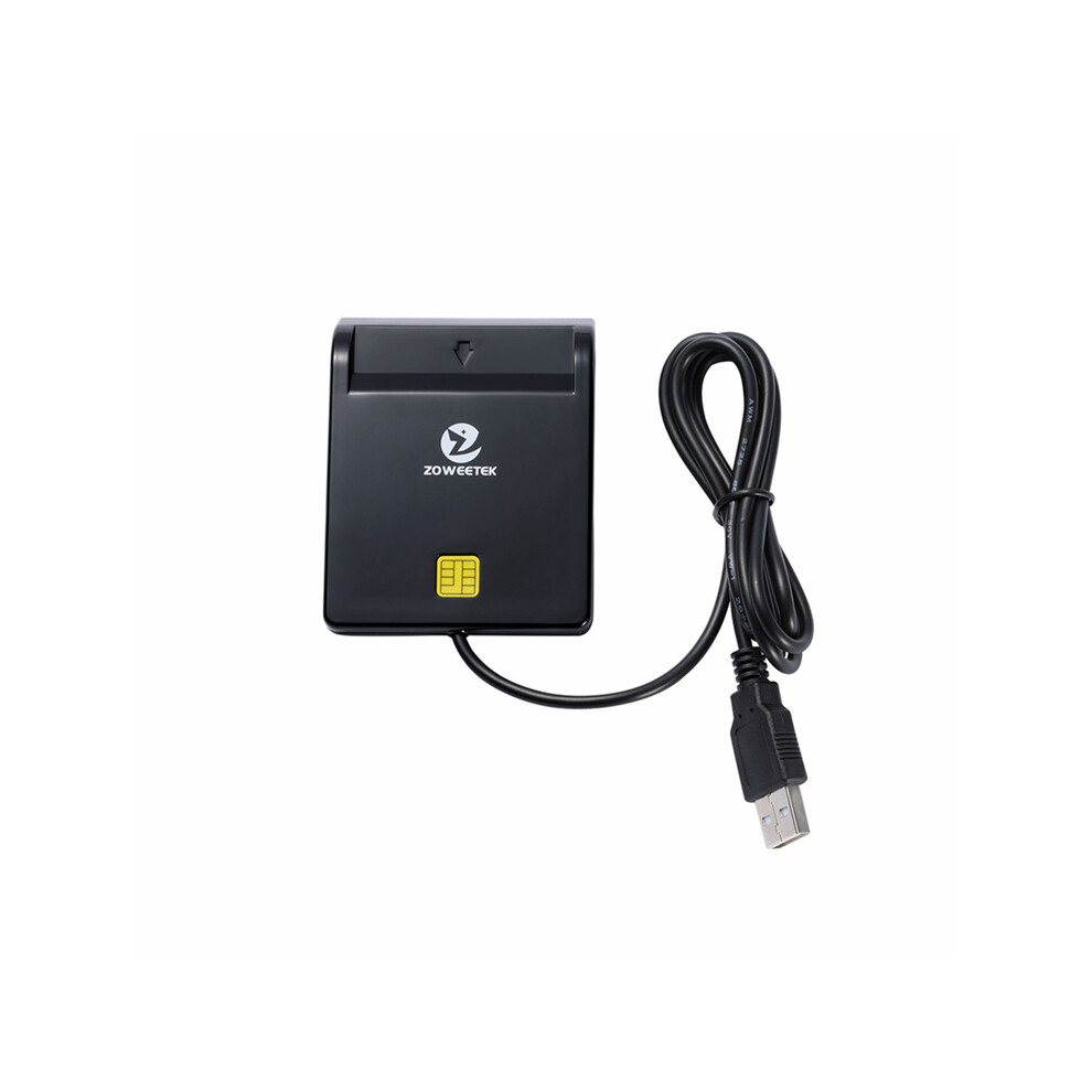 Zoweetek Emv Usb Smart Card Reader Cac Common Access Card Reader Iso 7816 For Sim/Atm/Ic/Id Card 6901250712191