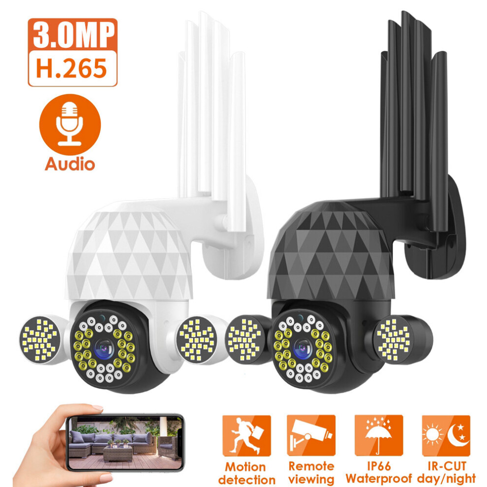 Guudgo 3Mp Hd Ptz Security Wifi Ip Camera Night Vision H.265 Ip66 Waterproof 360 Panoramic Motion Detections 5 X Zoom Camera 6900087727729