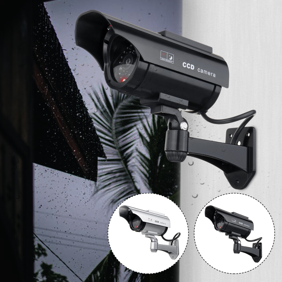 Solar Power Camera Cctv Realistic Dummy Security Cam Blinking Outdoor 6900066750977