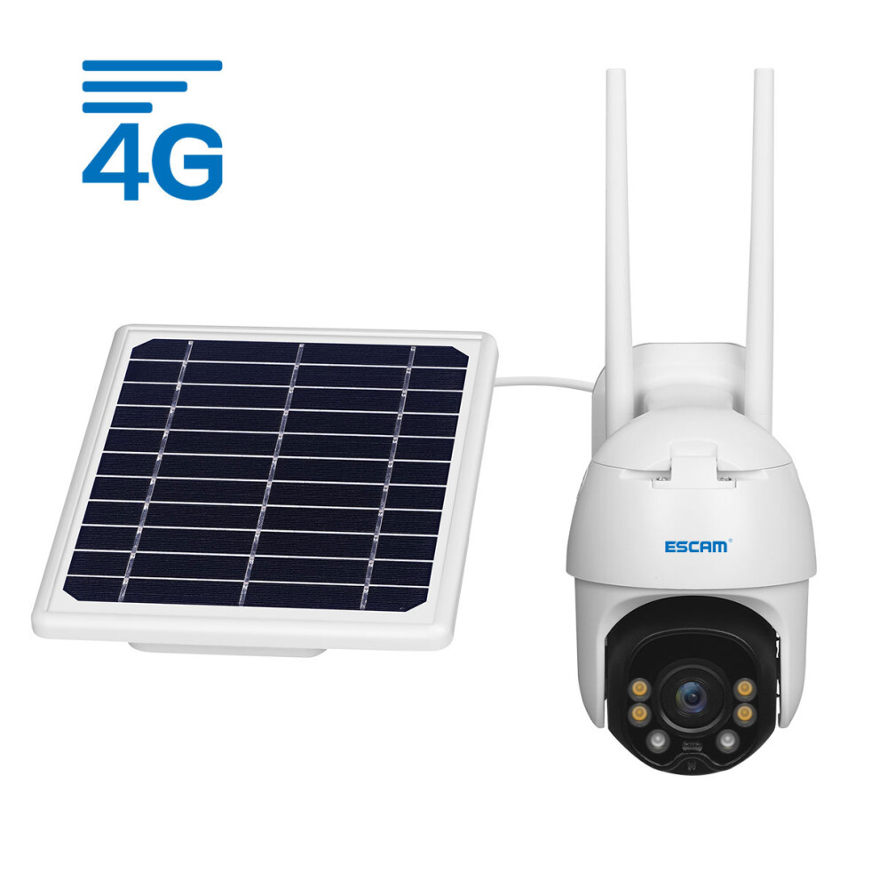 Escam Qf330 1080P Pt 4G Battery Pir Alarm Ip Camera With Solar Panel Full Color Night Vision Two Way Audio Ip66 6901249126190