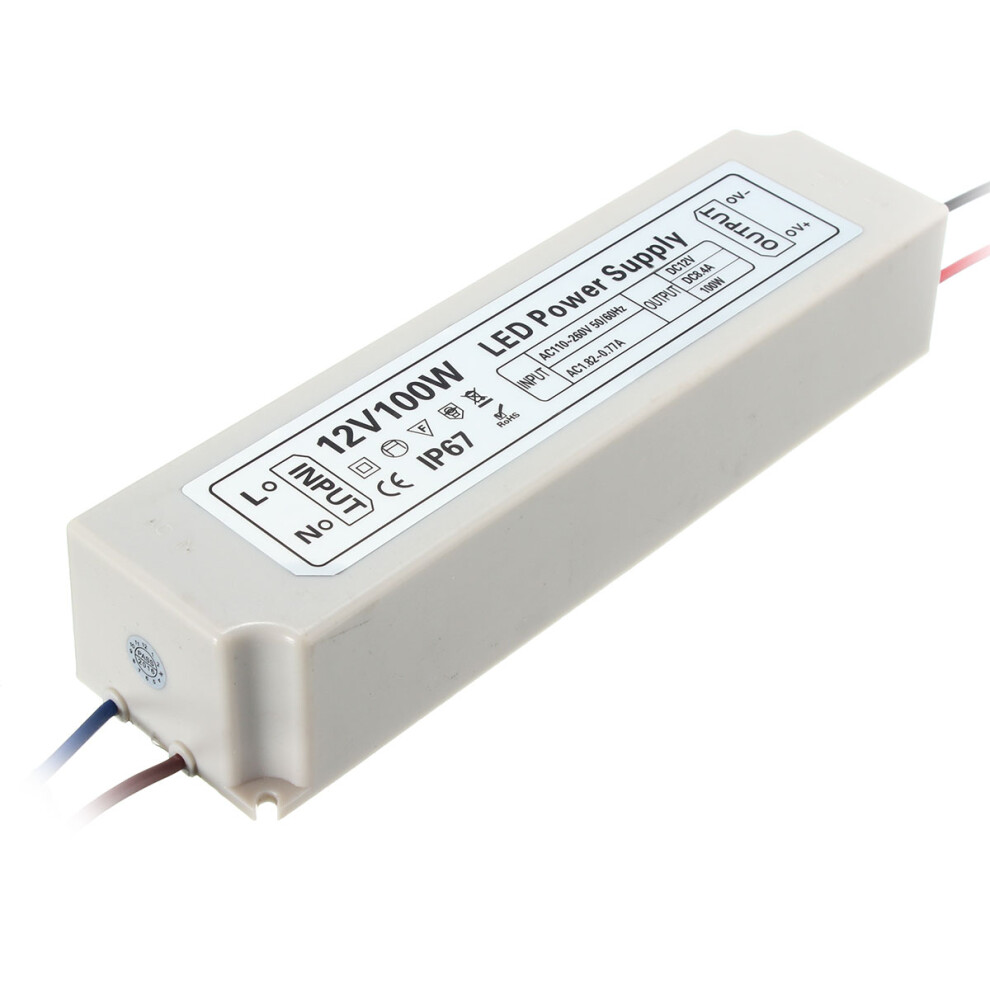 Ip67 100W Ac100-264V To Dc12v Switching Power Supply Driver Adapter For Led 737946995724