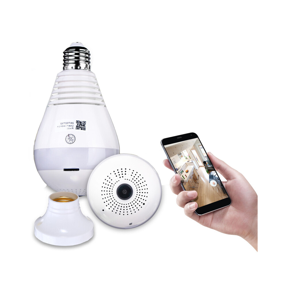 360 Degree Panoramic 1080P Ir Camera Light Bulb Wifi Fisheye Security Camera Motion Detection 191868733909