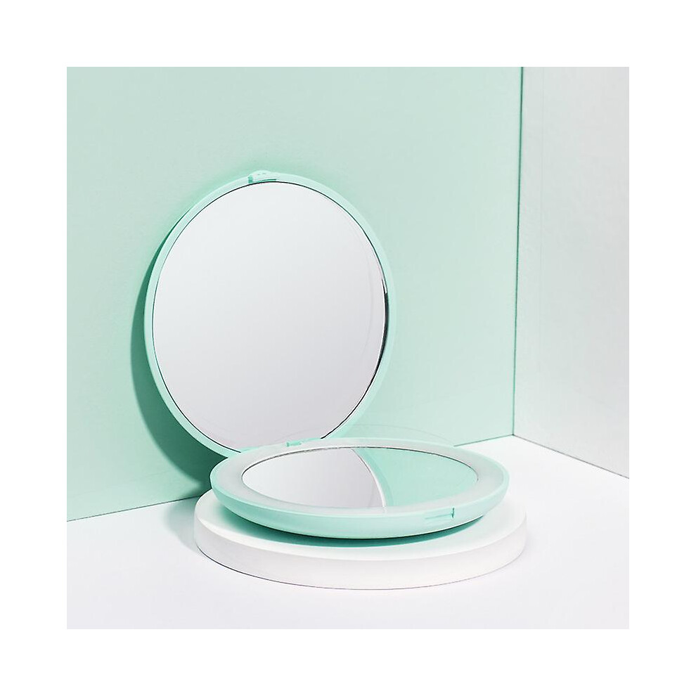 Led Lighted Travel Makeup Mirror, 1x/10x Magnification Compact Mirror, Portable For Handbag, Purse, Pocket, 3.5 Inch Illuminated Folding Mirror, Handh