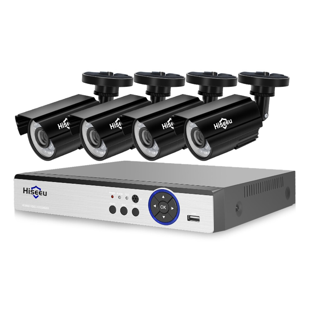 Hiseeu 4Pcs 4Mp Outdoor Cctv Camera System 8Ch Ahd Dvr Video Security Surveillance System Kit 6900039130942
