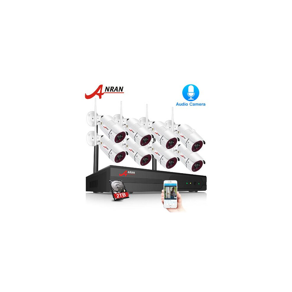 Anran 1080P 8Ch Nvr Audio Record Outdoor Night Vision Cctv Camera Video Surveillance System 3518362964412