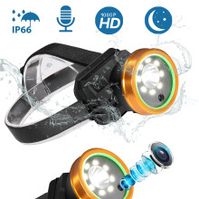 Mini videocamera LED HD 1080P con lampada frontale registratore video IP66 audio visione notturna lunga durata della batteria