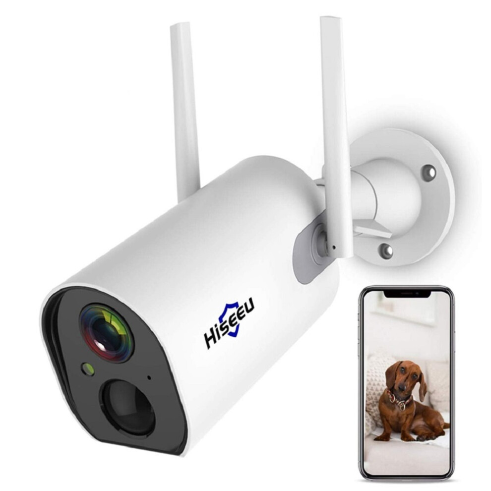 Hiseeu 1080P Hd Wireless Outdoor Security Ip Camera Battery Powered Rechargeable Ip65 Waterproof Pir Alarm 5742607163867